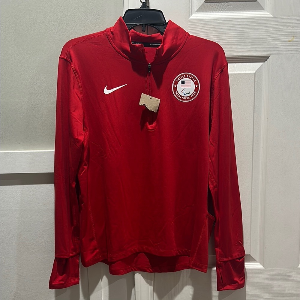Nike Running United States Paralympics quarter zip long sleeve size large NWT
